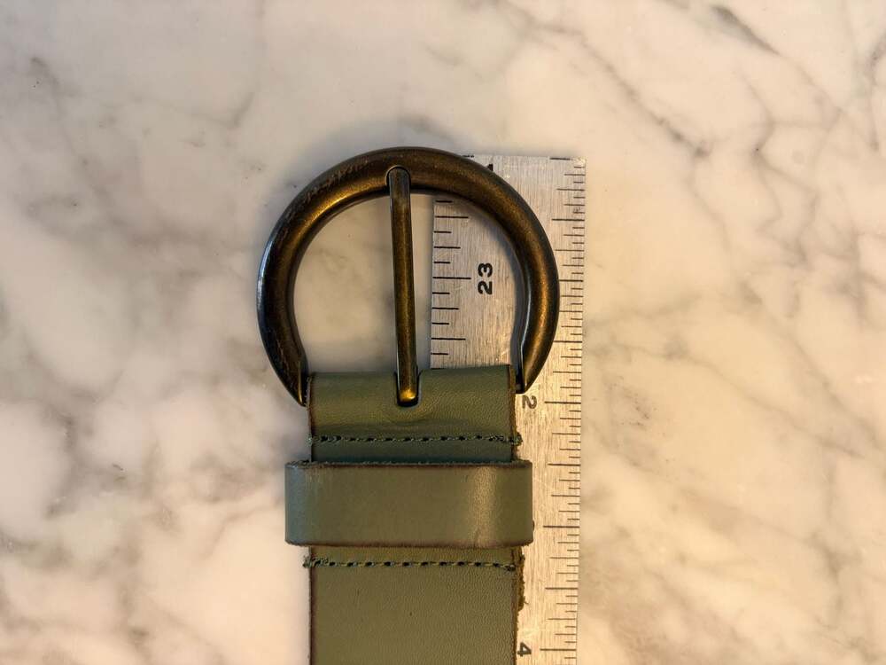 Talbots Olive Green Genuine Leather Studded Belt - Picture 7 of 8